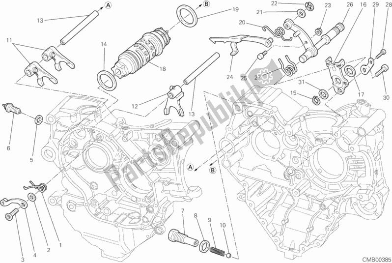 Wszystkie części do Krzywka Zmiany Biegów - Widelec Ducati Streetfighter S USA 1100 2012
